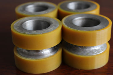 Yellow High Density Polyurethane Wheel Heavy Duty Coating Rollers Wheels Replacement