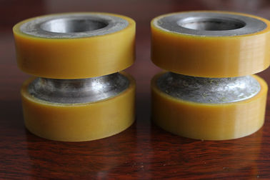 Yellow High Density Polyurethane Wheel Heavy Duty Coating Rollers Wheels Replacement