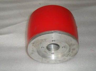Wear Resistant Polyurethane Coating Wheels Industrial PU Red With Iron Parts