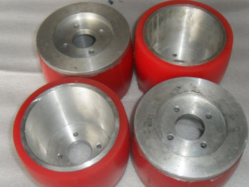 Wear Resistant Polyurethane Coating Wheels Industrial PU Red With Iron Parts