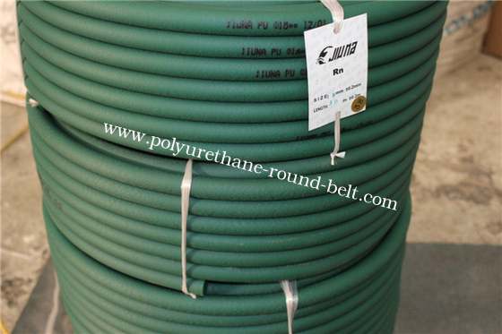 Green High Tensile And Tear Strength Resistance To Oils Fuels Polyurethane Round Belt For Industrial