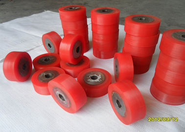 Oil Resistant Industrial Red PU Polyurethane Coating Rollers Wheels / Polyurethane Wheels