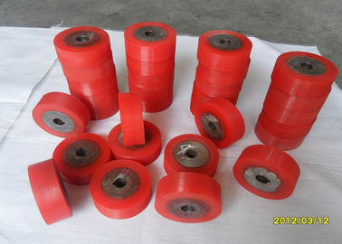 Oil Resistant Industrial Red PU Polyurethane Coating Rollers Wheels / Polyurethane Wheels
