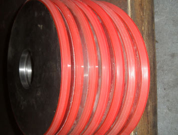 Elastic Polyurethane Wheels , Industrial PU Red Polyurethane Iron Sheet Coating